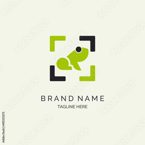 frog amphibi modern logo template design for brand or company and other