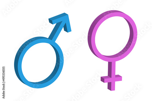 Male female gender sign in flat style. Love symbol. Vector illustration. stock image. 