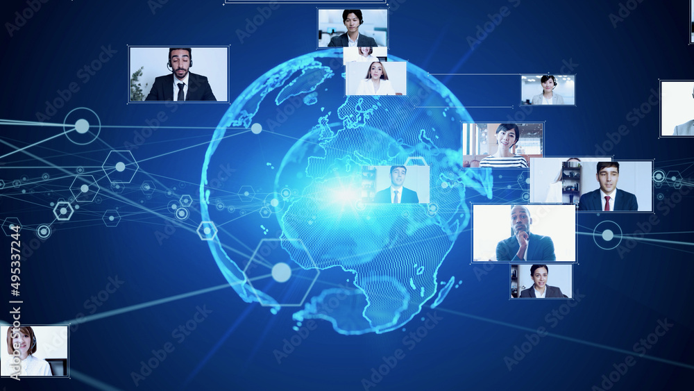 Fototapeta premium Global communication network concept. International coverage. Video distribution.