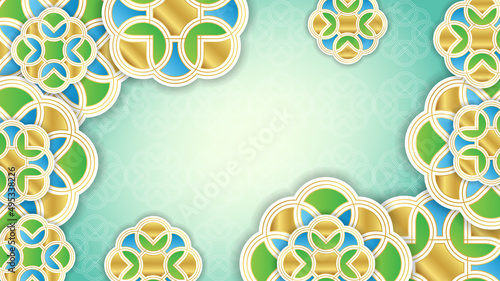 Realistic arabic ornamental background. - Vector.
