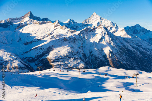 Picturesque view of winter ski resort Zermatt, Switzerland © JackF