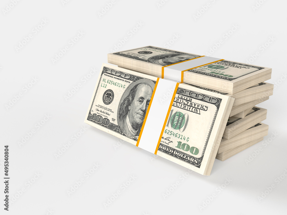 Dollars stack. money saving, profit, investment, reward concept. 3d Rendering Dollars stack. money saving, profit, investment, reward concept. 3d Rendering