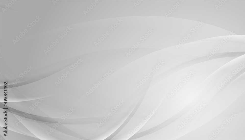 Grey white glossy waves abstract elegant background. Vector design