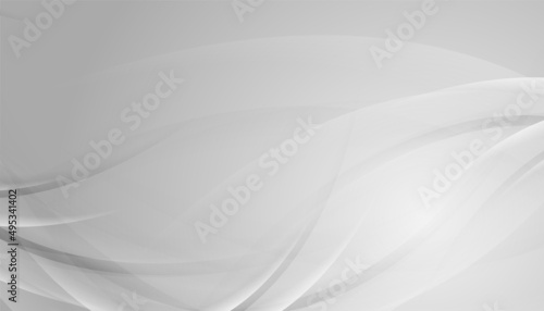 Grey white glossy waves abstract elegant background. Vector design