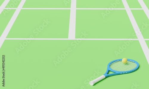 テニスのイメージ3dcgイラスト © enra