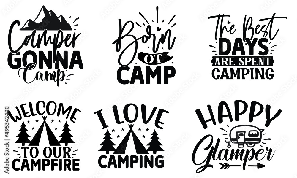 Camping SVG T shirt Design Template