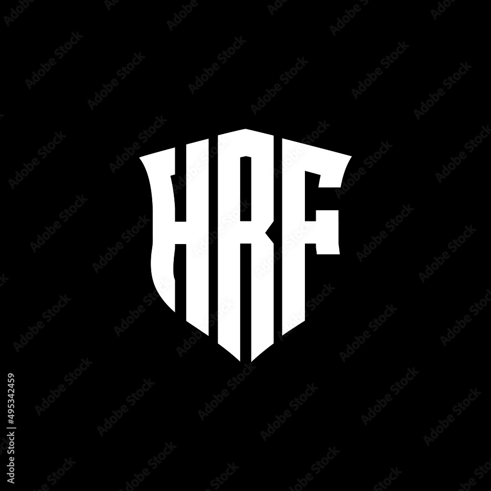 HRF letter logo design with black background in illustrator, vector ...