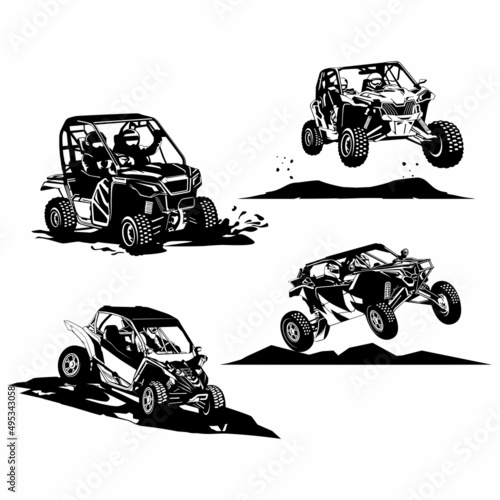 utv logo design icon vector mini set art