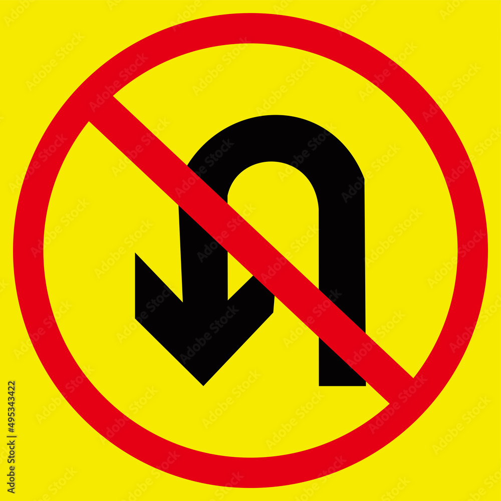 no turning back sign, A road traffic sign symbol on the road, with a yellow background. simple vector illustration design no turning back sign, A road traffic sign symbol on the road, with a yellow background. simple vector illustration design