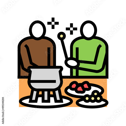 party fondue color icon vector. party fondue sign. isolated symbol illustration