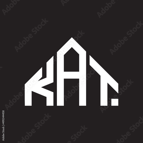KAT letter logo design on Black background. KAT creative initials letter logo concept. KAT letter design. 
