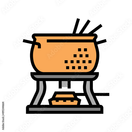 copper fondue pot color icon vector. copper fondue pot sign. isolated symbol illustration