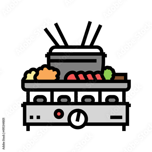 kit fondue color icon vector. kit fondue sign. isolated symbol illustration