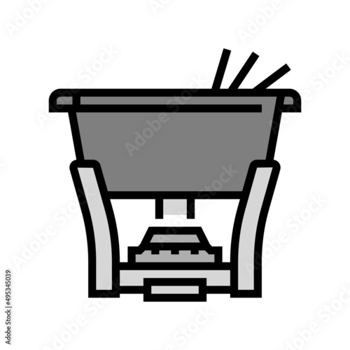 cast iron fondue pot color icon vector. cast iron fondue pot sign. isolated symbol illustration