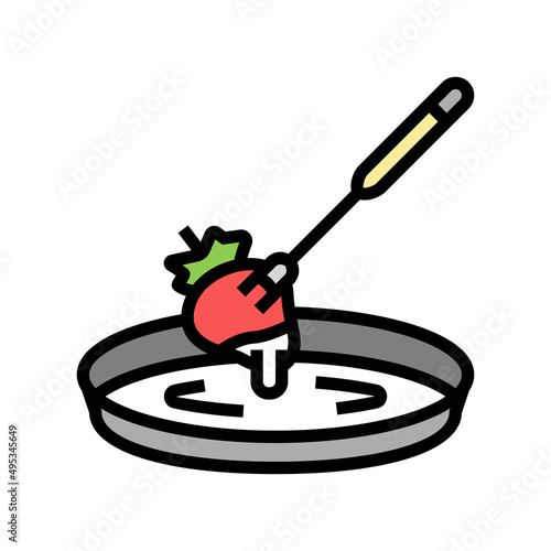 strawberry fondue color icon vector. strawberry fondue sign. isolated symbol illustration