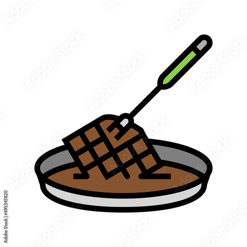 chocolate fondue maker color icon vector. chocolate fondue maker sign. isolated symbol illustration