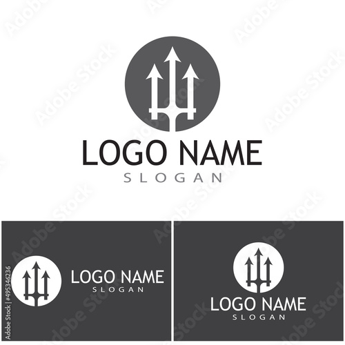 Trident Logo Template vector icon illustration design © evandri237@gmail