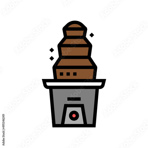 chocolate fondue fountain color icon vector. chocolate fondue fountain sign. isolated symbol illustration