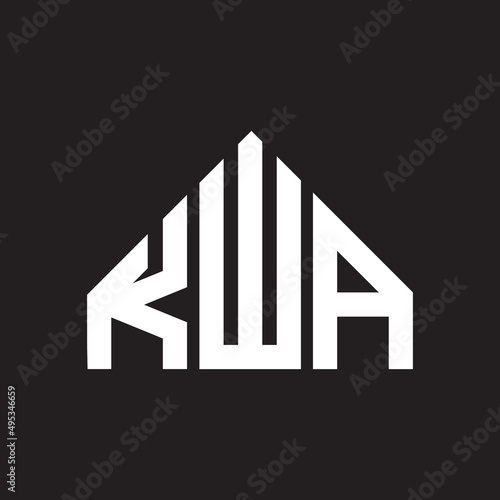 KWA letter logo design on Black background. KWA creative initials letter logo concept. KWA letter design. 