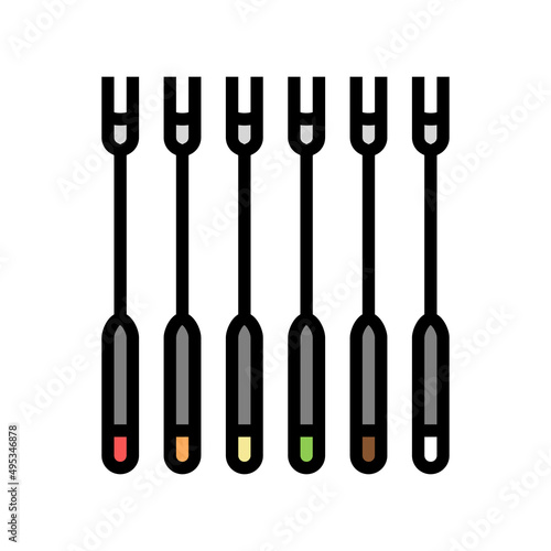 forks fondue color icon vector. forks fondue sign. isolated symbol illustration