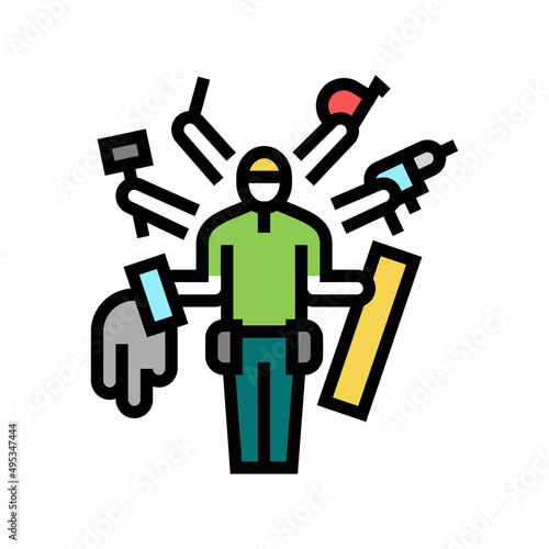 handyman business color icon vector. handyman business sign. isolated symbol illustration