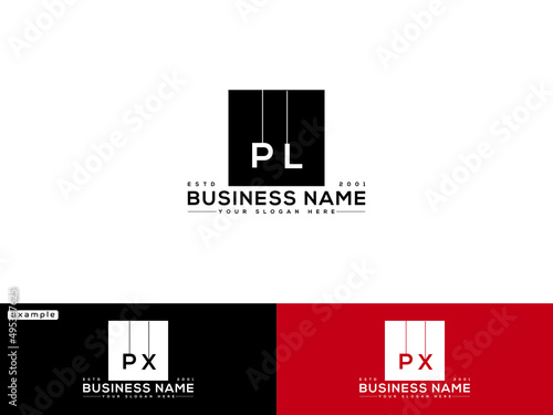 Square PL Logo, Letter Pl lp Black Logo Icon Vector Image Stock For your brand