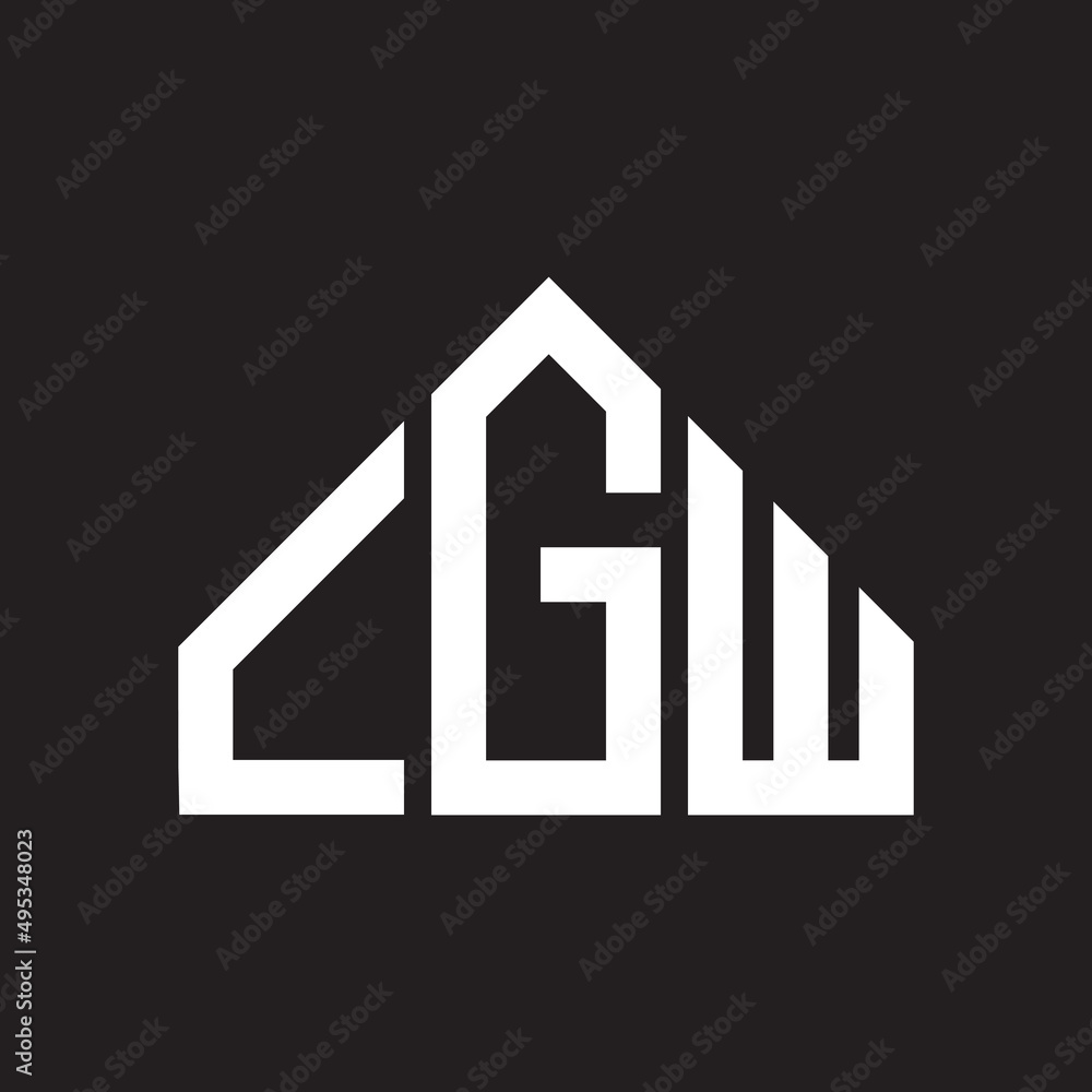 CGW letter logo design on Black background. CGW creative initials letter logo concept. CGW letter design. 