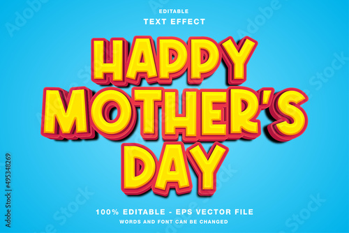 Happy Mother's Day 3D Editable Text Effect
