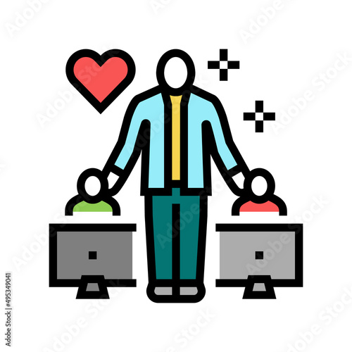 dating consultant online color icon vector. dating consultant online sign. isolated symbol illustration