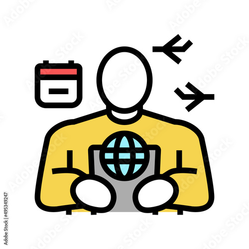 travel planner color icon vector. travel planner sign. isolated symbol illustration