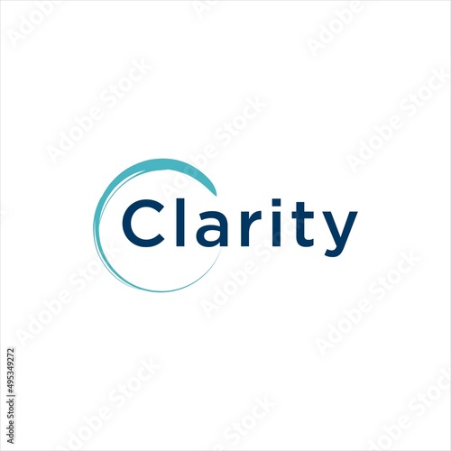 clarity logo design,zen line blue circle vector