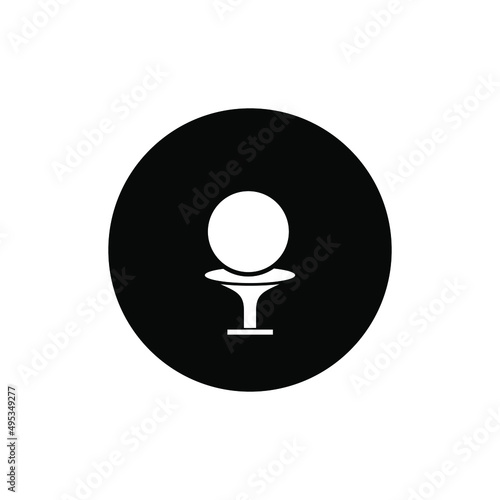 Golf ball and tee circle black color vector illustration. Golf icon