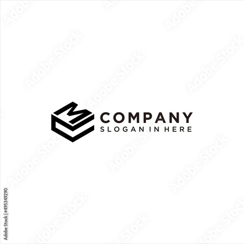 MC letter logo design vector image,CM logo vector illustration