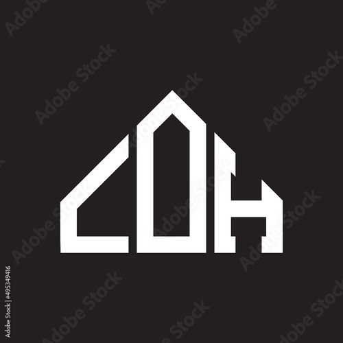 COH letter logo design on Black background. COH creative initials letter logo concept. COH letter design. 
 photo