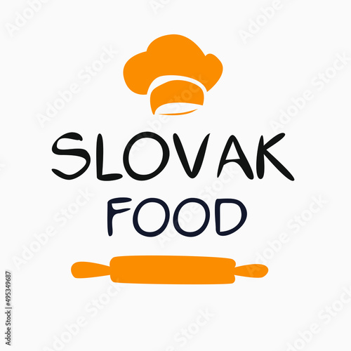 Creative (Slovak food) logo, sticker, badge, label, vector illustration.