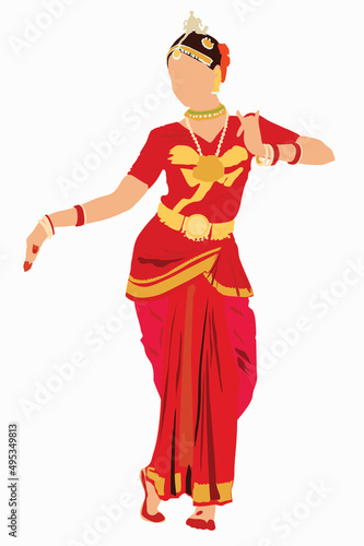 Woman performing Bharatanatyam classical Indian dance
