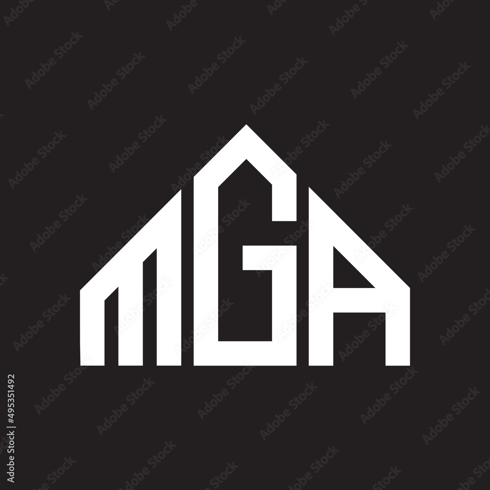 MGA letter logo design on black background. MGA creative initials letter logo concept. MGA letter design.
