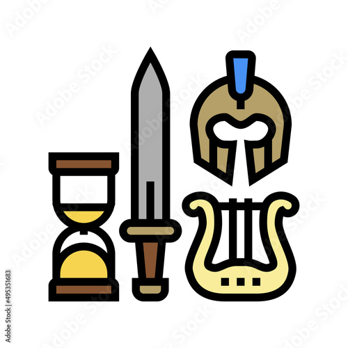 antiques treasure color icon vector. antiques treasure sign. isolated symbol illustration