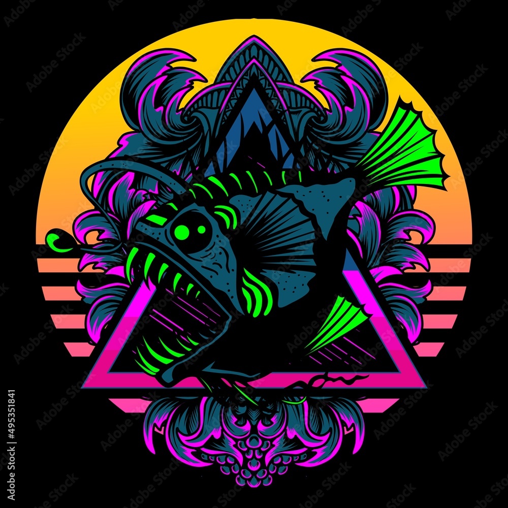 Deep water fish vector icon illustration Deep water fish vector icon illustration