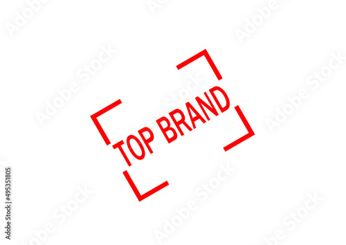 Top Brand Emblem Inside the box Stamp Simple Design Red color white background
