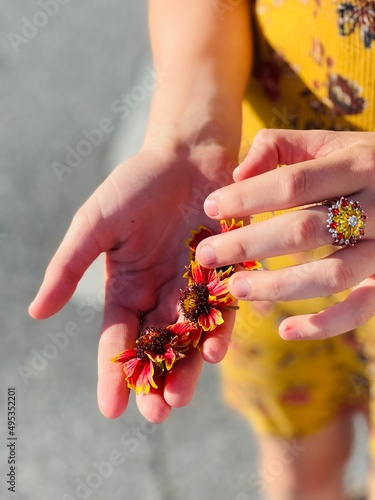 hands with flower