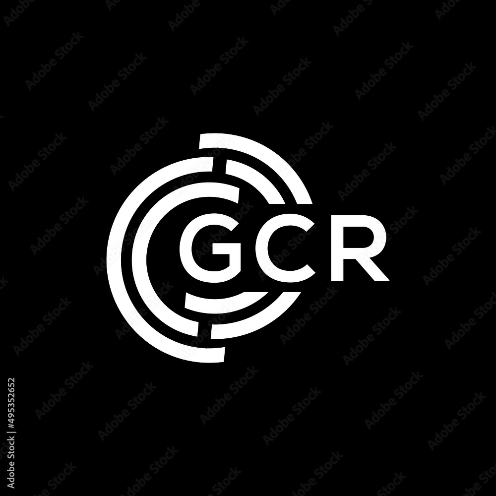 Obraz premium GCR letter logo design on black background. GCR creative initials letter logo concept. GCR letter design.