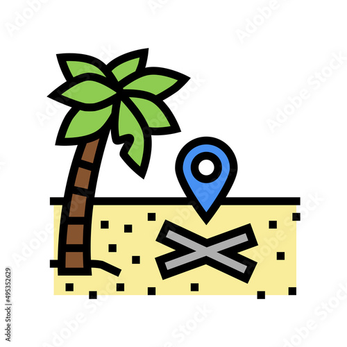 label of treasure color icon vector. label of treasure sign. isolated symbol illustration