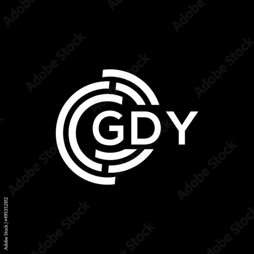 GDY letter logo design on black background. GDY  creative initials letter logo concept. GDY letter design. photo