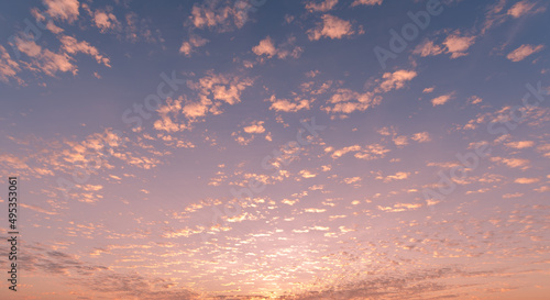 Panoramic view of sunset golden and blue sky nature background. © pinglabel