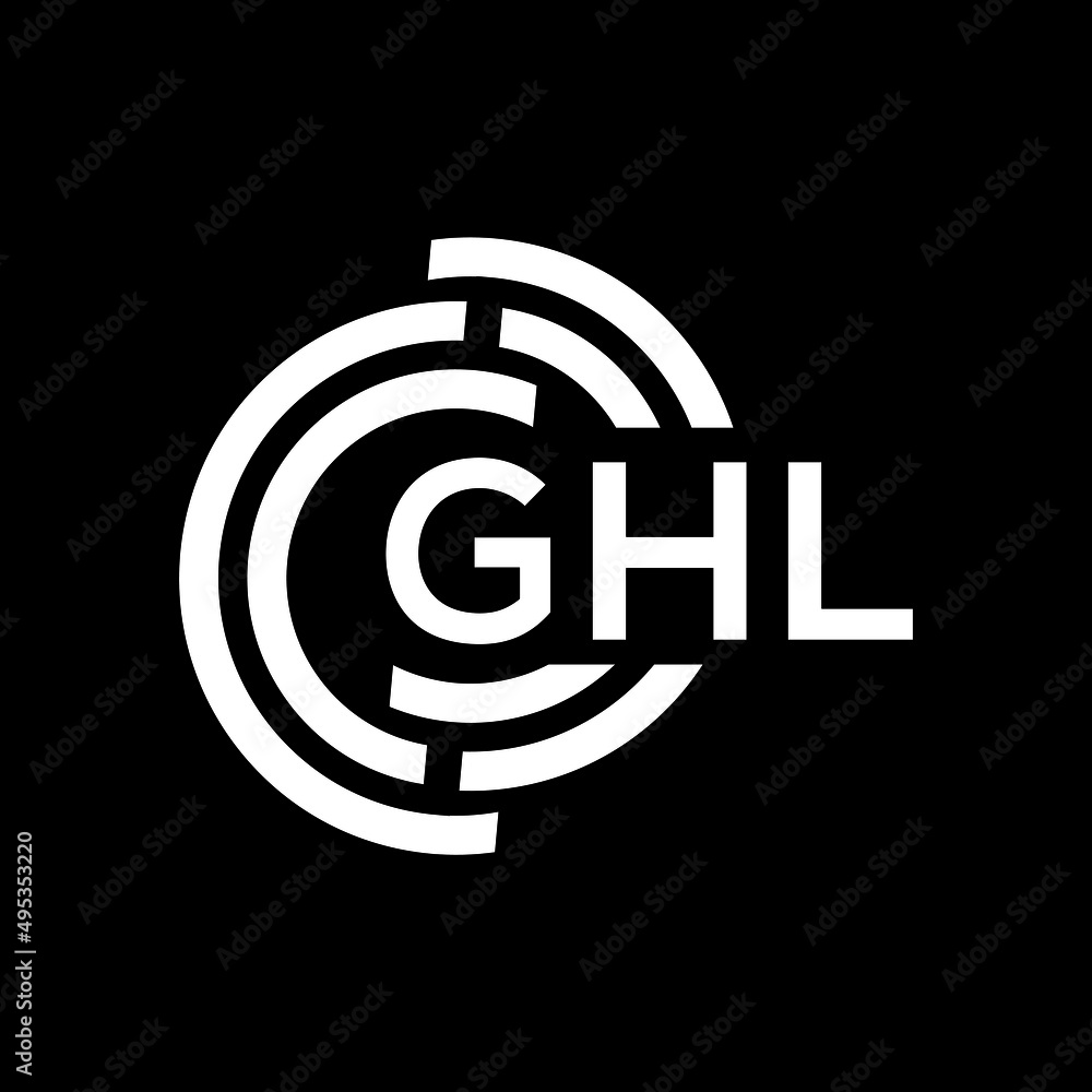 GHL letter logo design on black background. GHL creative initials letter logo concept. GHL letter design. GHL letter logo design on black background. GHL creative initials letter logo concept. GHL letter design.