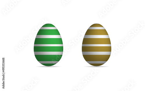 Easter egg isolated eggs with white strip