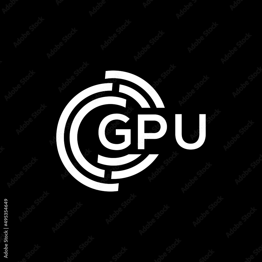 GPU letter logo design on black background. GPU creative initials letter logo concept. GPU letter design. GPU letter logo design on black background. GPU creative initials letter logo concept. GPU letter design.
