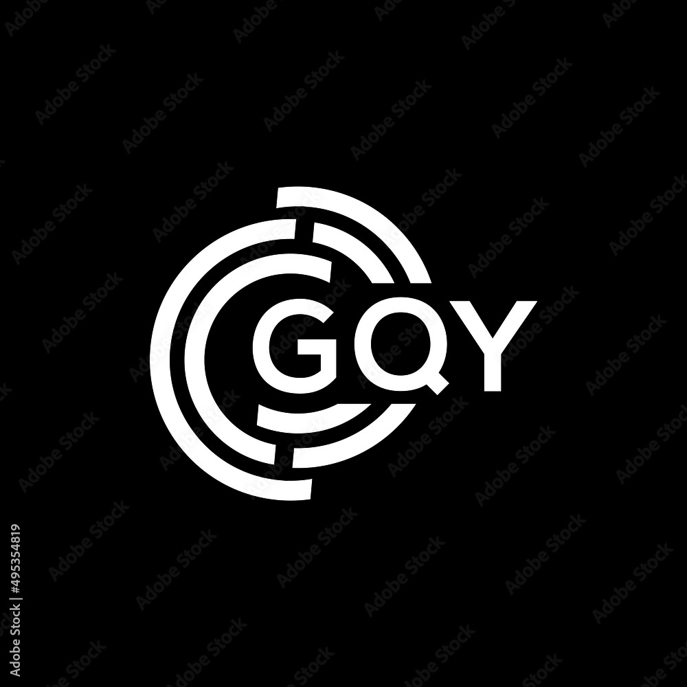 GQY letter logo design on black background. GQY creative initials letter logo concept. GQY letter design. GQY letter logo design on black background. GQY creative initials letter logo concept. GQY letter design.