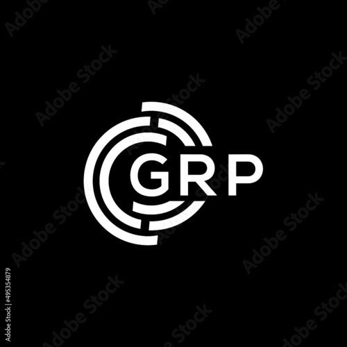 GRP letter logo design on black background. GRP  creative initials letter logo concept. GRP letter design. photo